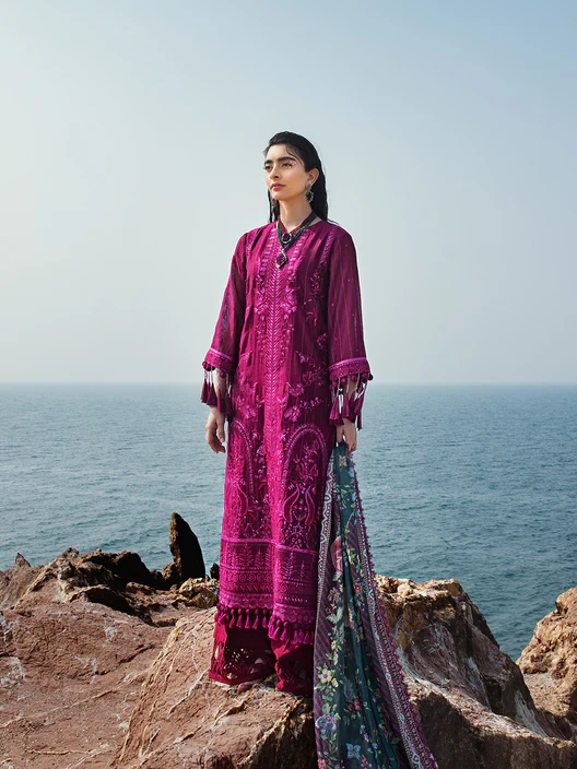 3PC UNSTITCHED FESTIVE EMBROIDERED SUIT