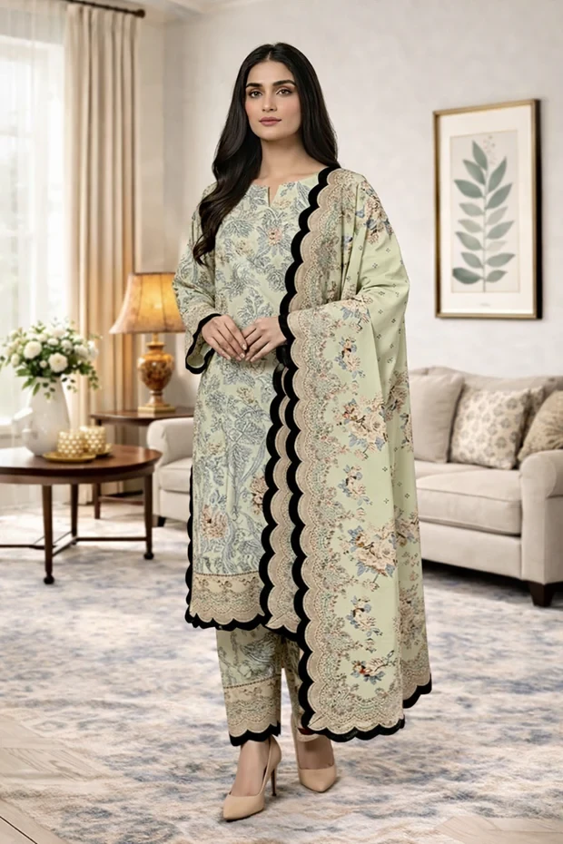 Swiss Lawn Unstitched 3 Piece Suit